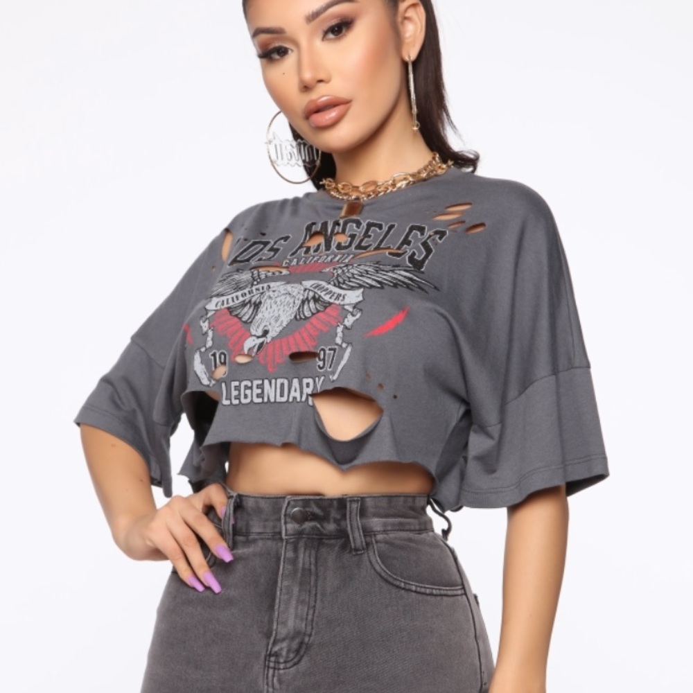 Legendary Crop Top - Charcoal